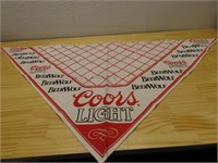 Beer wolf Coors light beer handkerchief sign. Bann