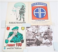 WWI TO COLD WAR US ARMY POSTER & SIGNED PRINTS LOT