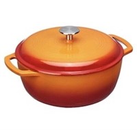 Enameled Dutch Oven With Lid 6-Quart Orange