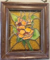Lovely Custom Stained Glass Piece of Orange