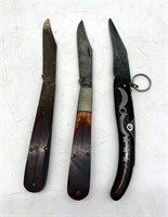 (3) Vintage Folding Pocket Knives - Okapi, Case