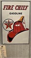 1986 Texaco fire chief metal sign Ande Rooney USA