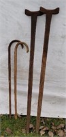 Wooden crutches and canes