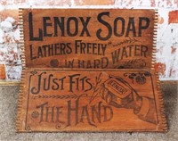 A Pair Of Lenox Soap Advertising Crate Panels