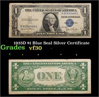 1935D $1 Blue Seal Silver Certificate Grades vf++