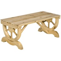 $152  2-Person Wood Bench Ottoman with Wheel Legs