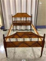Vintage Wooden Twin Bed on Wheels