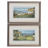 Two framed seaside prints