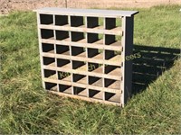 48" tall 30 hole numbered  wood cubby unit
