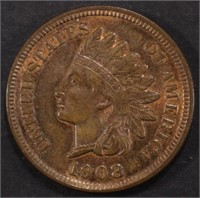 1908 INDIAN CENT GEM BU RB