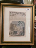 HARPERS WEEKLY FRAMED 19 X 23