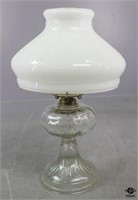 Oil Lamp w/Milk Glass Shade