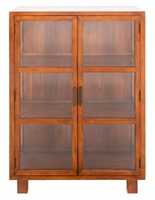 Modern Mahogany Glazed Two Door Cabinet