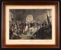 "Washington and His Generals" Color Engraving