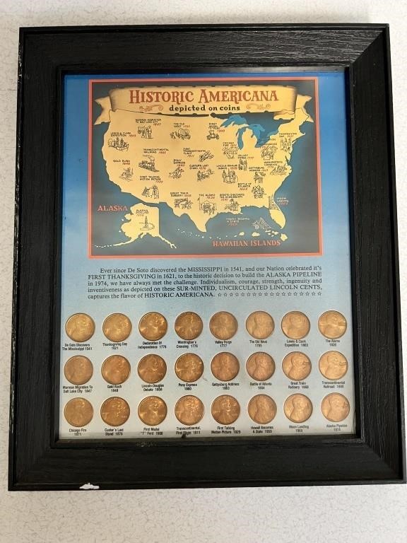 Framed Historical Americana on Coins