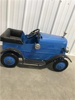 Blue pedal car