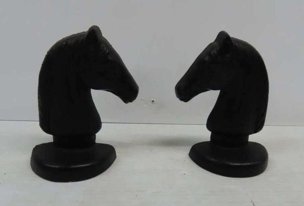 Cast Iron Horsehead Bookends