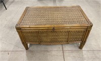 Vintage Rattan Style Blanket Chest