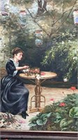 Portrait of a Lady in Garden Oil on Canvas