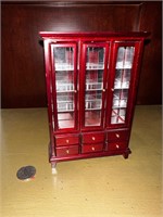 Miniature hutch wood cabinet with drawers