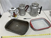 Alum, Enamel Coffee Pots, Bake Dishes