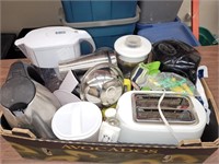 LOT OF KITCHENWARE WITH TOASTER