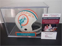 BOB GRIESE SIGNED AUTO DOLPHINS MINI HELMET JSA