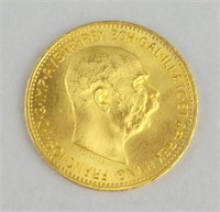 1915 Quarter Ounce Fine Gold Twenty Corona.