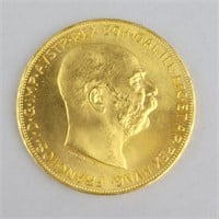 1915 1.2 Ounce Fine Gold Austrian 100 Corona.