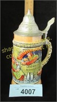 Highly decorated vintage German beer stein