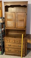 Heywood Wakefield Bookshelf Has Doors & Drawers