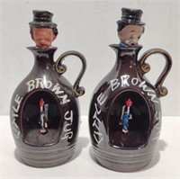 Ceramic "Little Brown Jug" Decanter Music Box, 9"