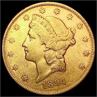 1894-S $20 Gold Double Eagle CLOSELY UNCIRCULATED