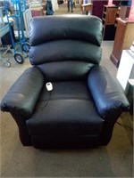 Reclining Lift Chair Dark Brown Leather Look