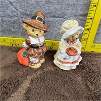 1997 Enesco Thanksgiving Bears S&P Shakers