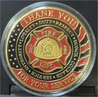 Thank you, firefighters challenge coin