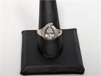 .925 Sterling CZ Solitaire Ring Sz 10