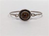 .925 Sterling Amber Cabochon Hook Eye Bracelet