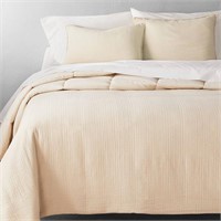 Full/Queen Textured Chambray Cotton Comforter $130