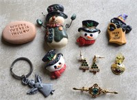 Jewelry lot w/ Christmas &Rhinestone Tree Earrings