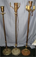 3 Vintage Floor Lamps As Shown