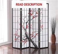 Roundhill 4-Panel Screen  Plum Blossom