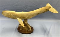 Fossilized whalebone carving by Michael Scott of a