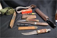 Guys lot, knives,strops & tools