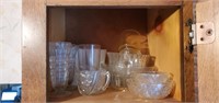 Pattern glass and more contents of shelf