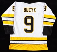 John Bucyk Signed Jersey Inscribed "H.O.F. 1981"