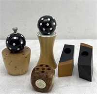 Wooden Salt and Pepper Shakers | Vintage Wooden