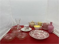 Pink Depression Glass & China