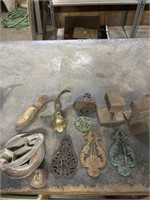 Vintage ornate hooks cast iron pieces
