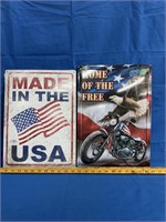 Reproduction Metal Signs-2pc 12x17